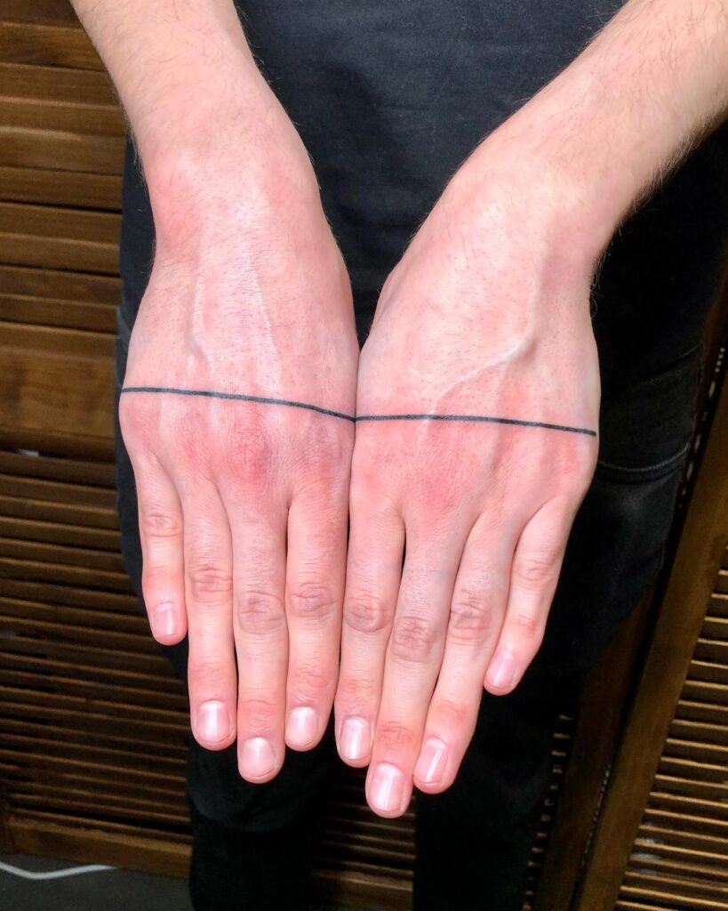 Minimalist Line Tattoo hand tattoo ideas for guys tattoo
