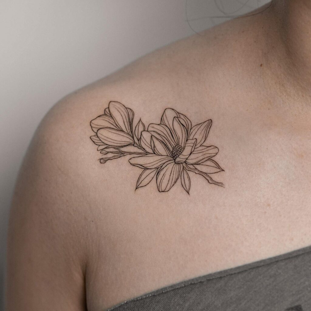 Belle Me Collarbone Tattoo