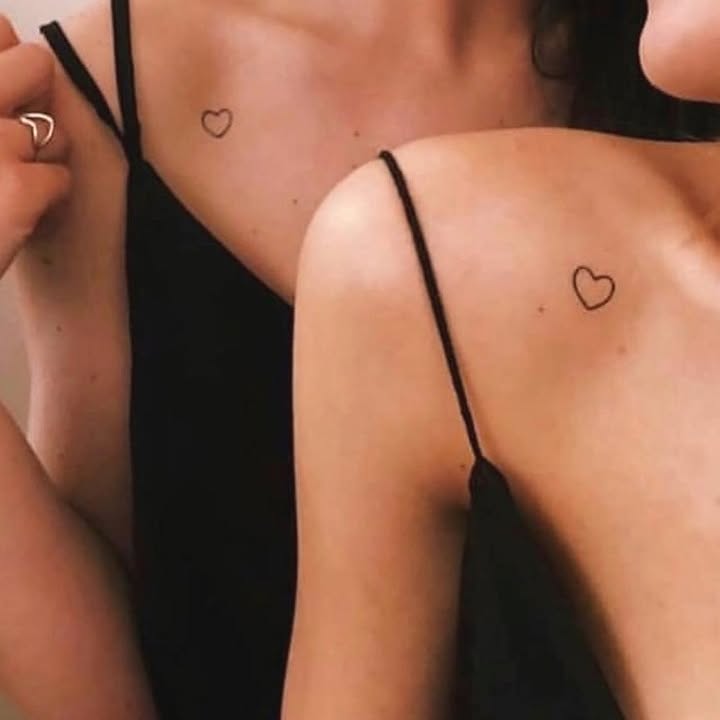 Minimalist Matching Heart Tattoos for Best Friends matching best friend tattoos tattoo