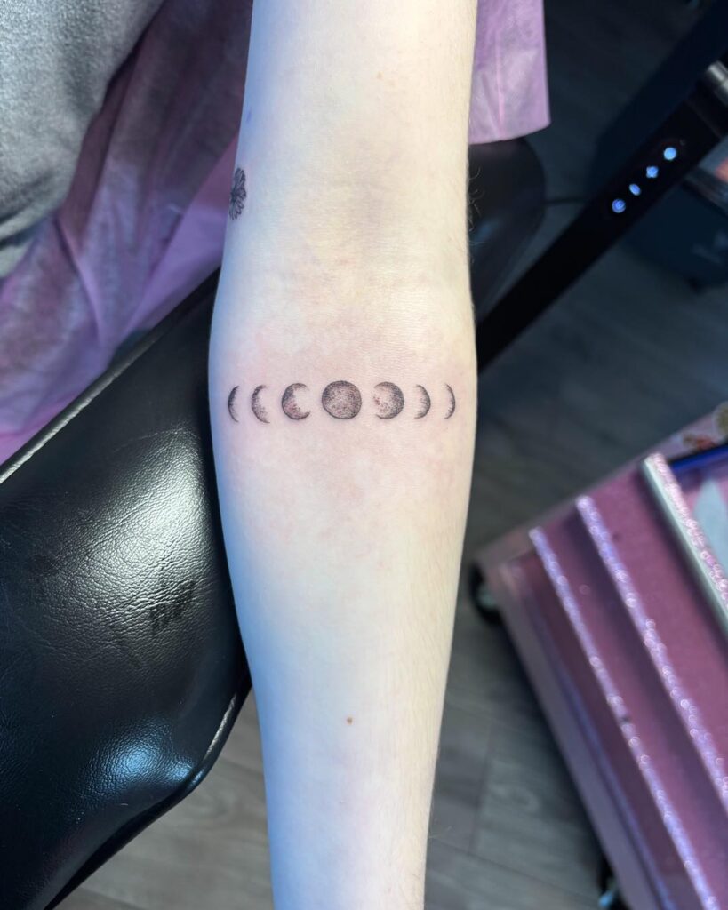 Minimalist Moon Phases Tattoo moon tattoos tattoo