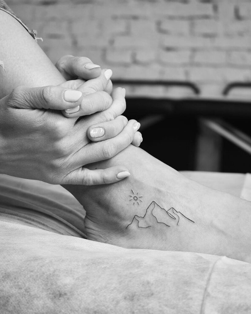 Dual Foot Mandala Dotwork Tattoo