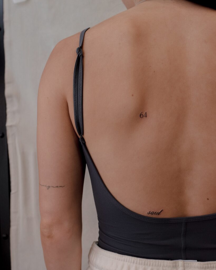 Minimalist Number Back Tattoo