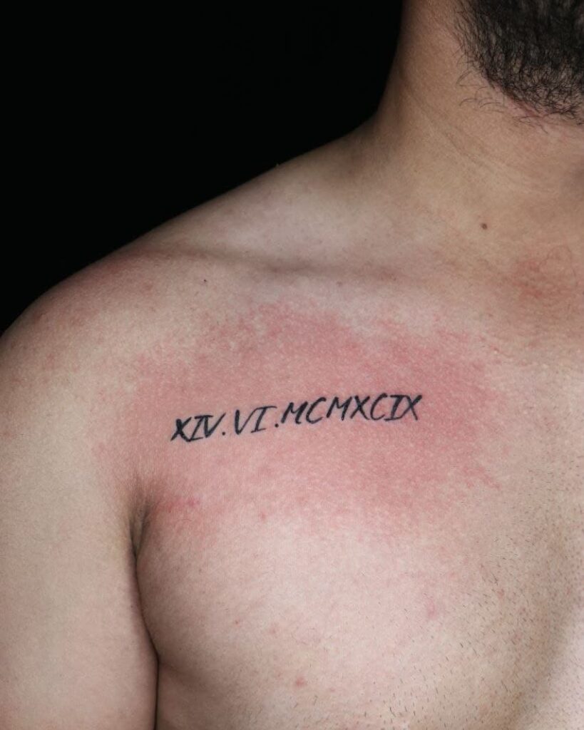 Minimal Butterfly and Roman Numeral Tattoo roman numerals tattoos tattoo