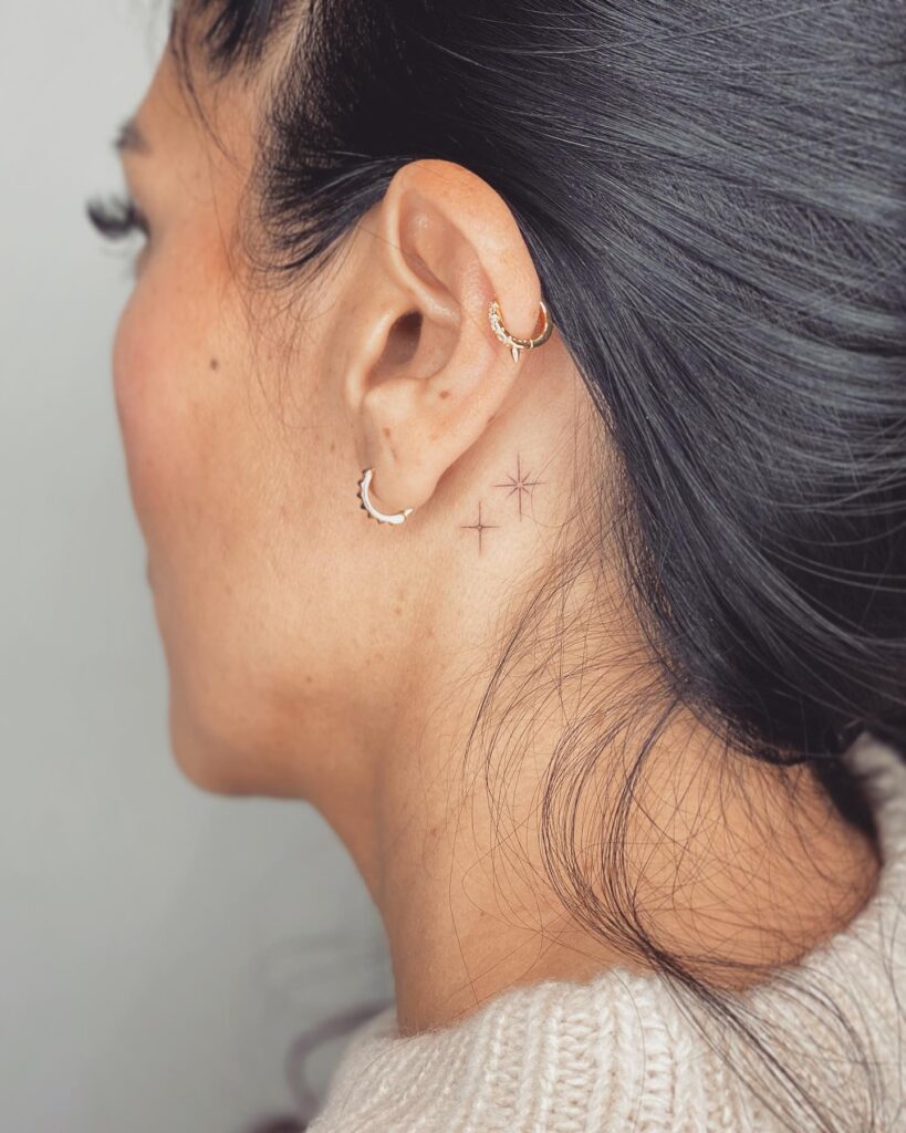 Mandala Flower Behind the Ear Tattoo behind the ear tattoos tattoo