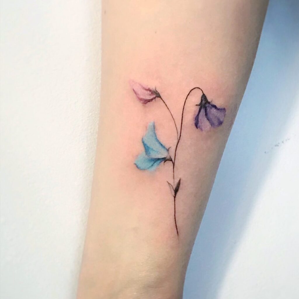 Minimalist Sweet Pea Tattoo april birth flower tattoo ideas tattoo