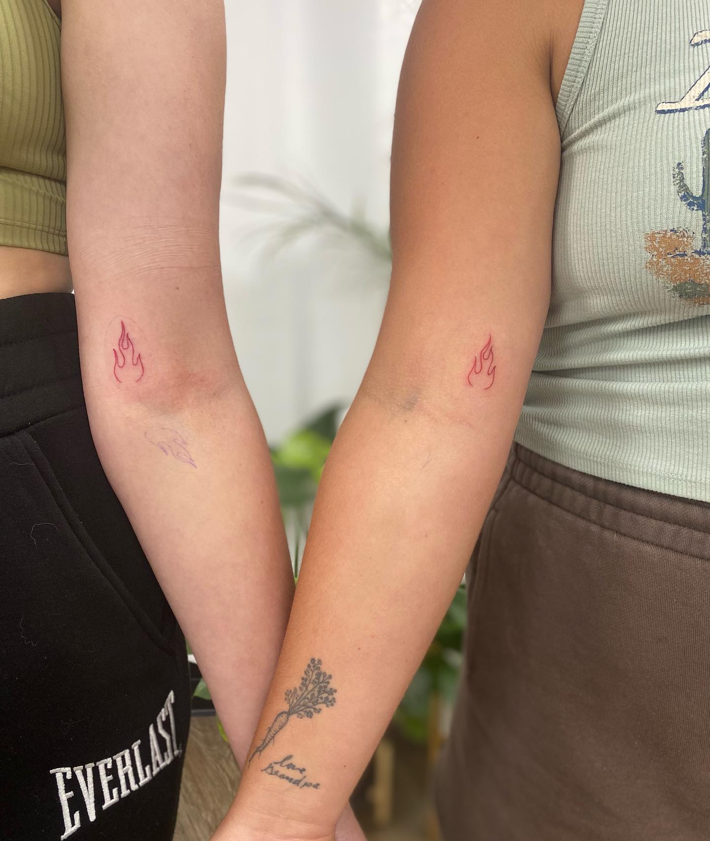 Twin Flame Crossed Match Tattoo