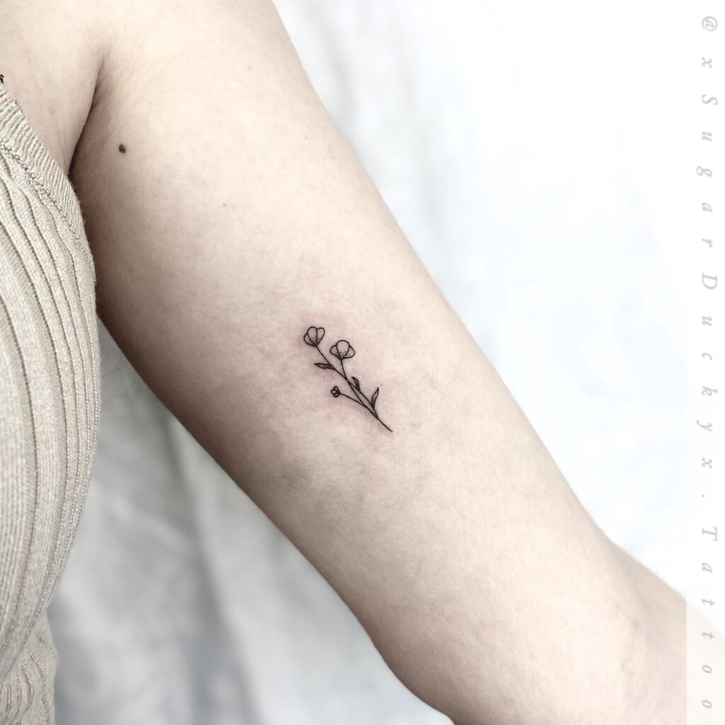 Minimalist Wildflower Stem Tattoo minimal tiny flower tattoo ideas tattoo