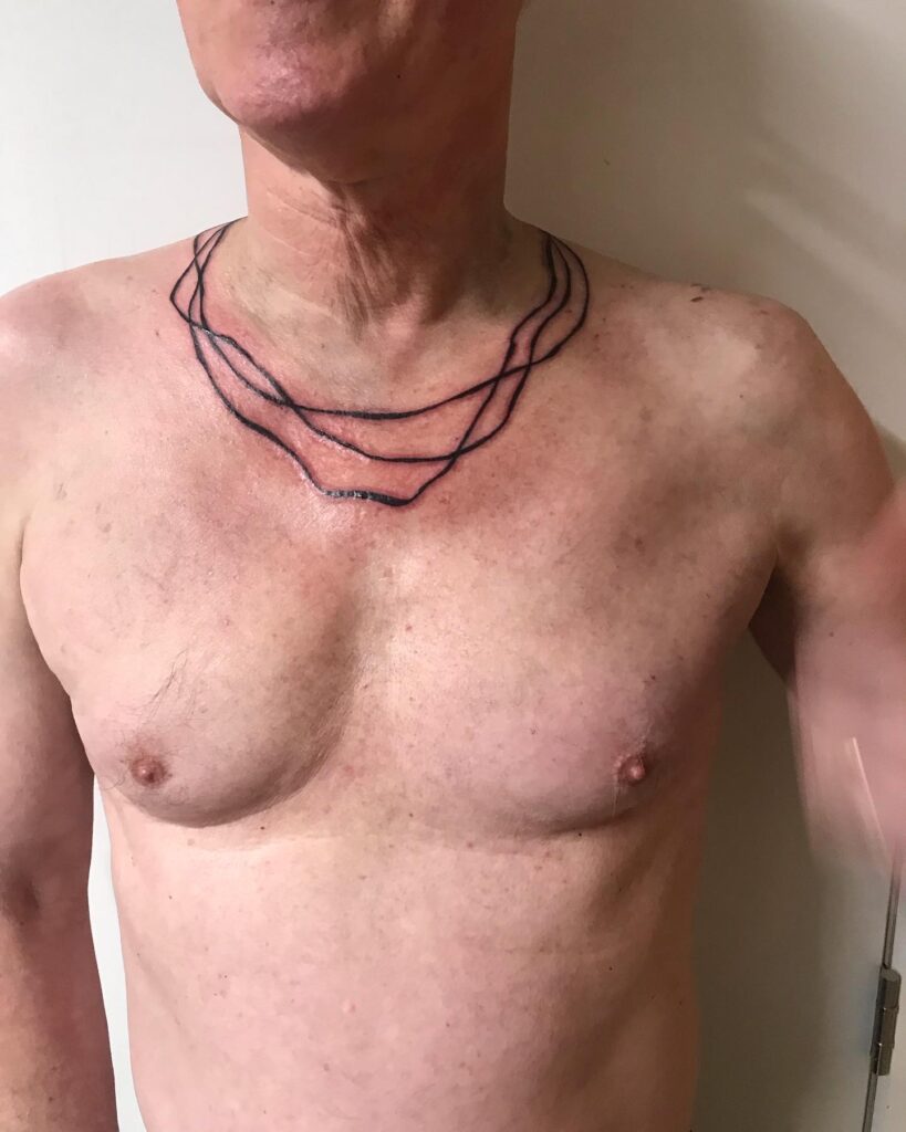Bold Rope Chain Necklace Tattoo With Color Accents