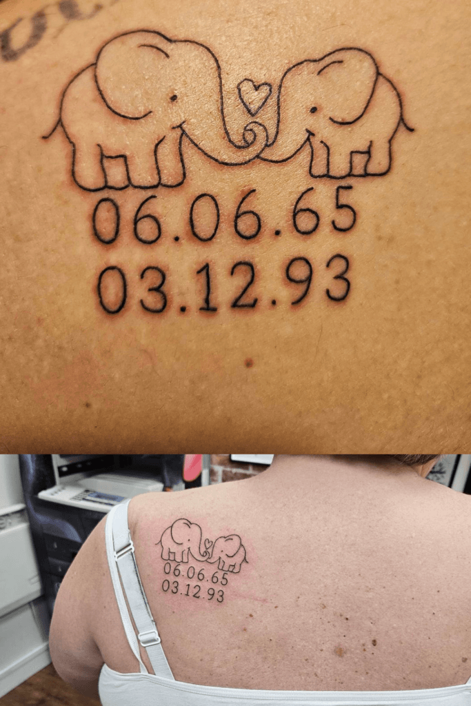 Mom & Baby Elephant mom and son tattoo ideas tattoo