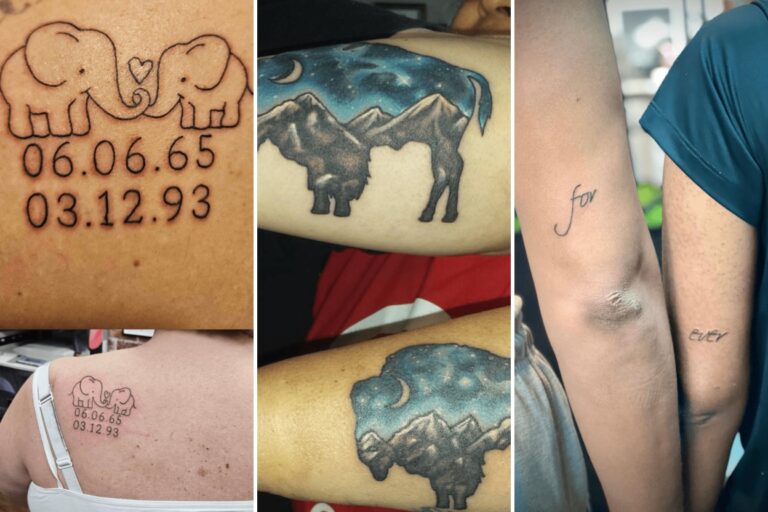 Aesthetic mom and son tattoo ideas and delicate ink ideas collage