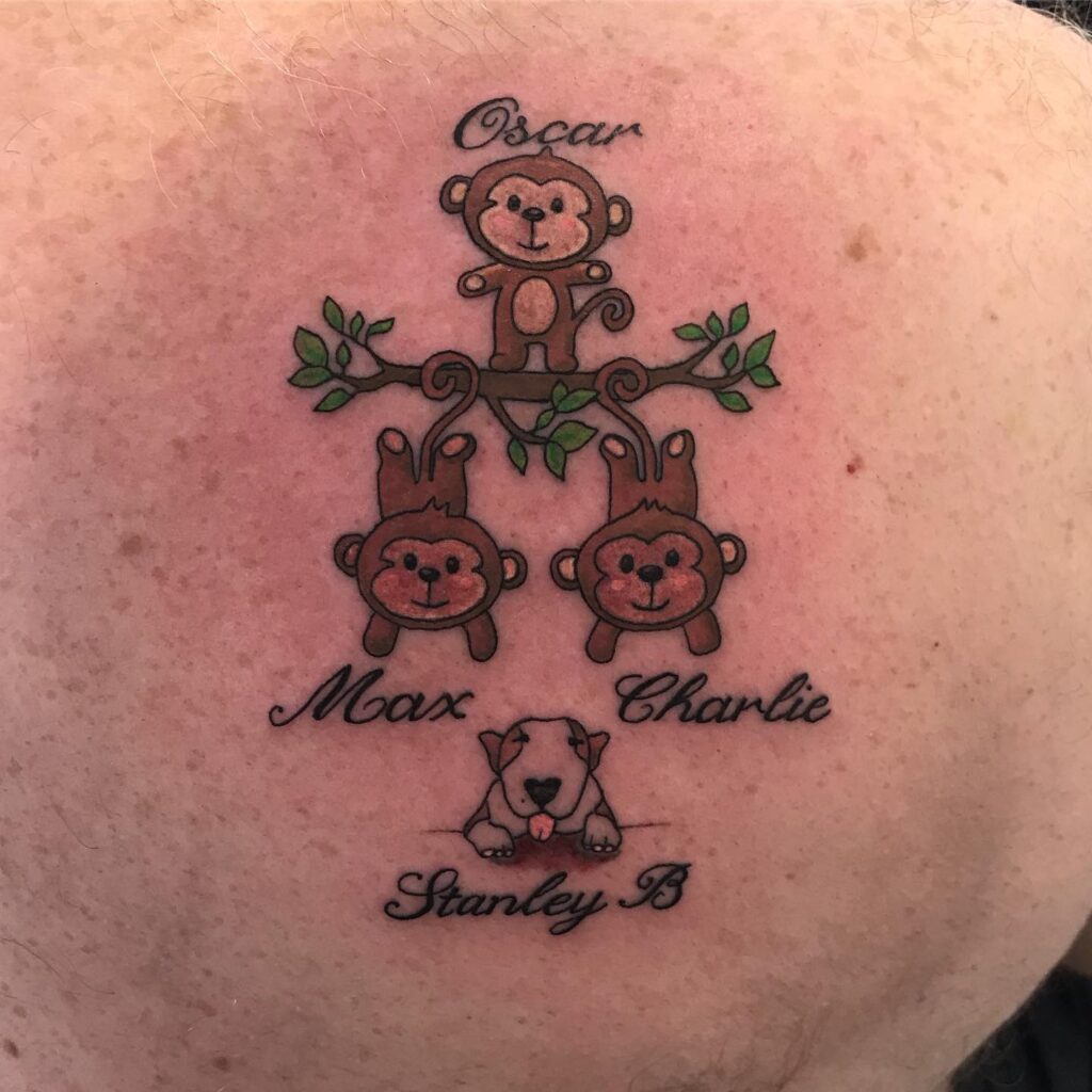 Monkey Family Tree grandchildren tattoos for grandparents tattoo