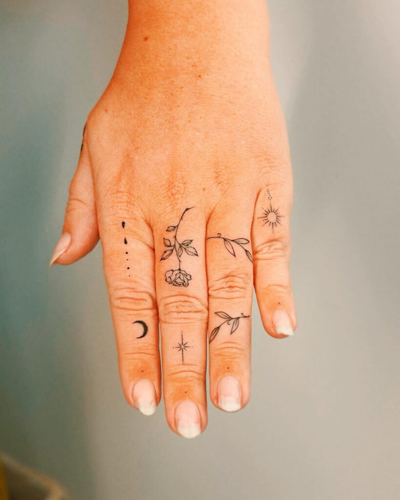 Om Symbol Finger Tattoo