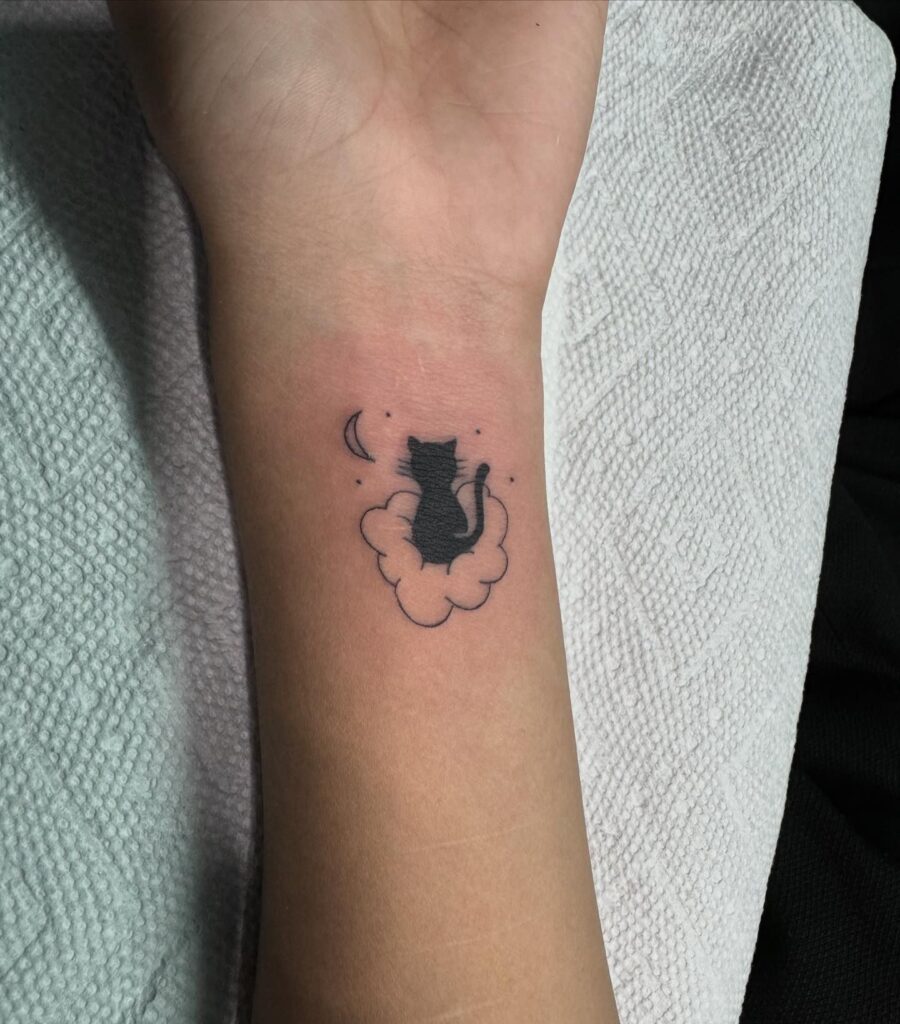Wave Circle Wrist Tattoo