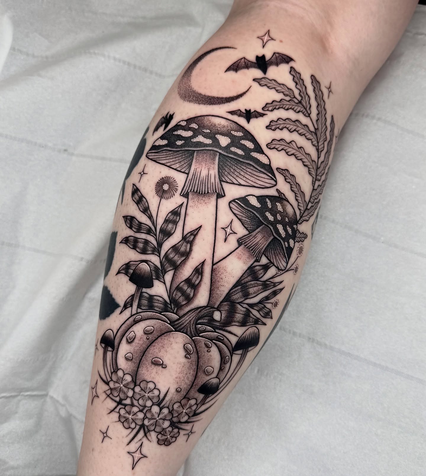 Surreal Mushroom Eye Tattoo with Vivid Colors mushroom tattoo ideas tattoo
