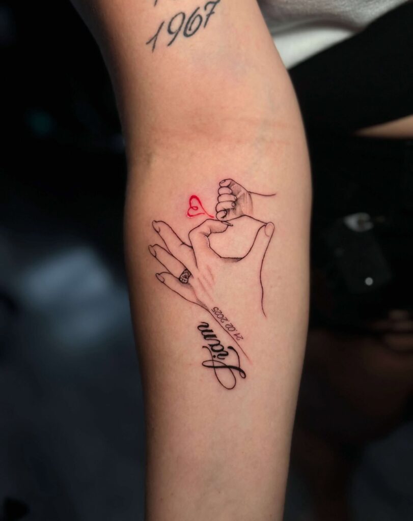 Mother and Son Hand-in-Hand Tattoo mommy tattoo ideas tattoo