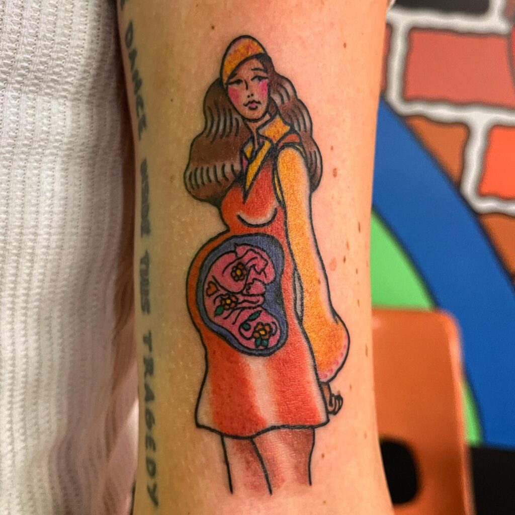 Motherhood and Twins Pregnancy Tattoo mom with kids tattoos tattoo