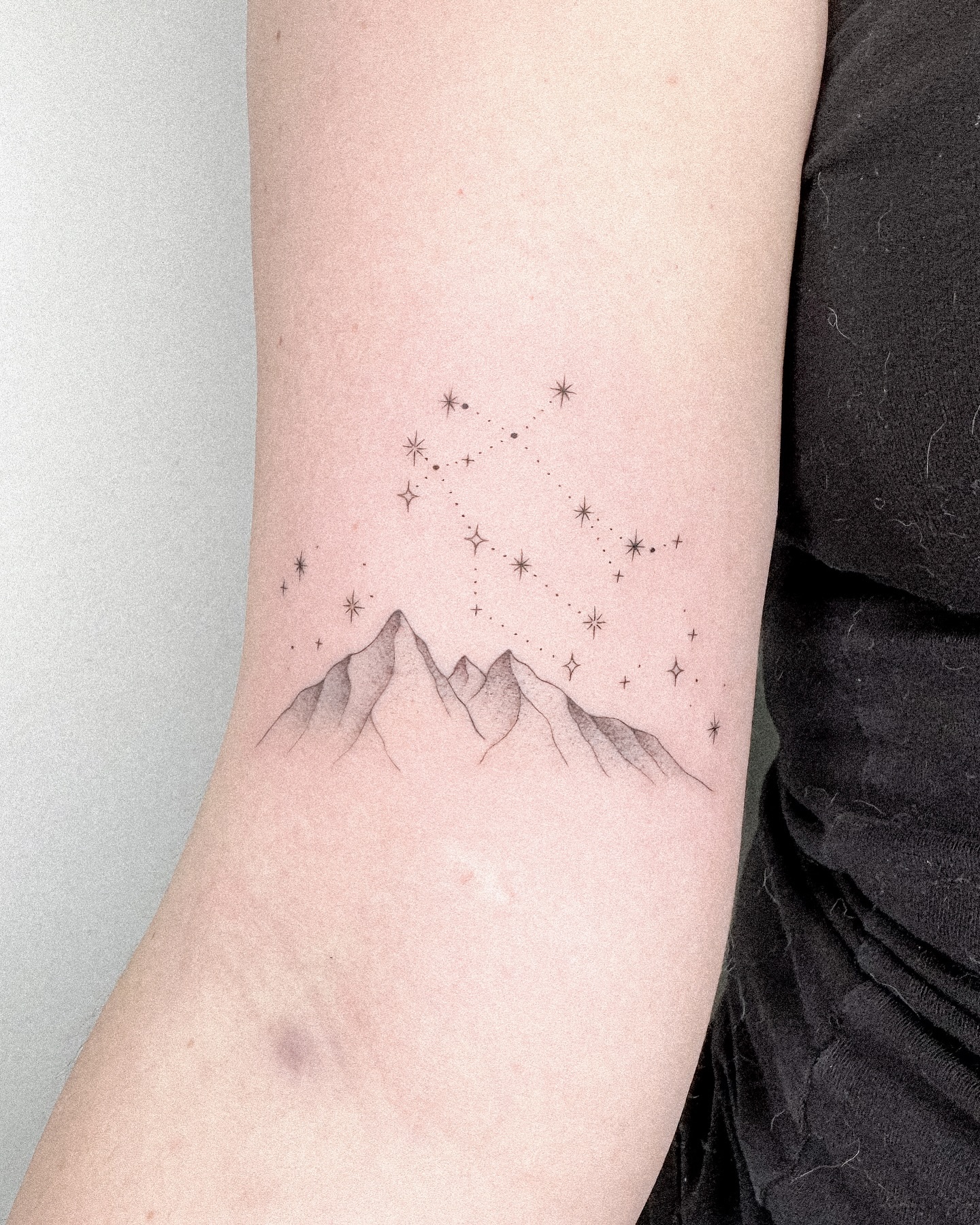 Mountain and Constellation Tattoo mountain tattoos ideas tattoo