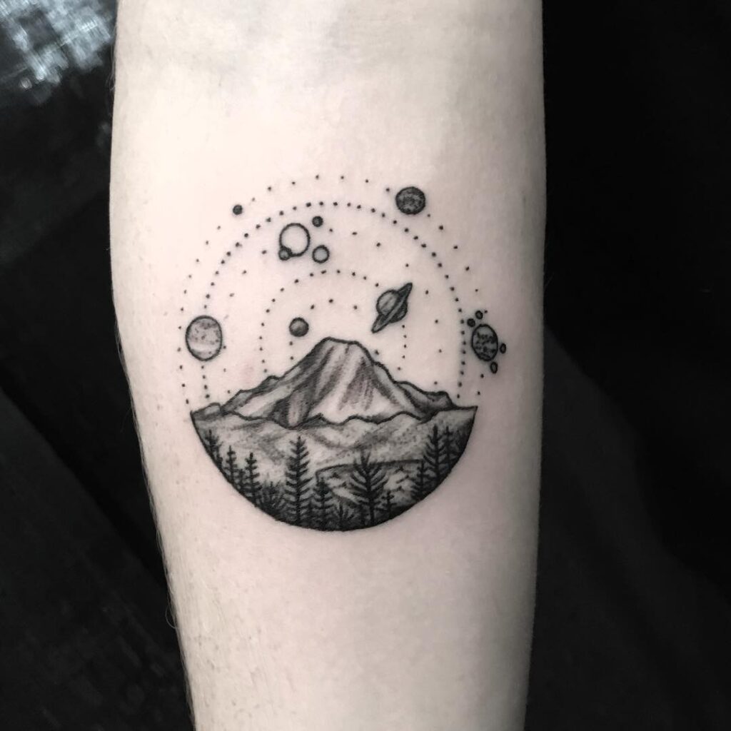 Cluster of Mushrooms with Crystals Tattoo earthy tattoo ideas tattoo