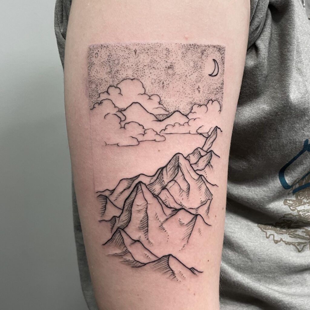 Mountain and Sky Tattoo mountain tattoos tattoo