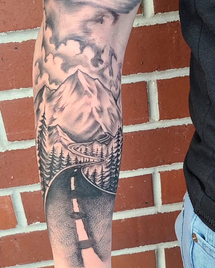 Mountain Road Tattoo mountain tattoos tattoo