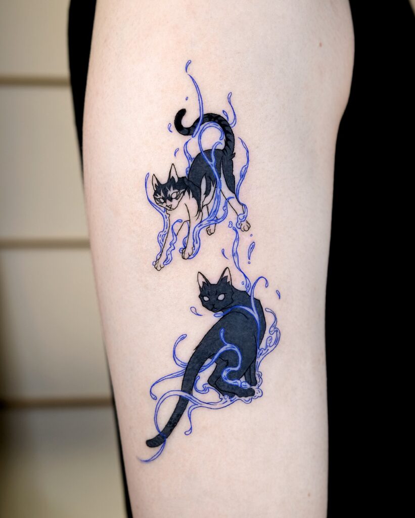 Mystic Energy Cats Tattoo small cat tattoos tattoo