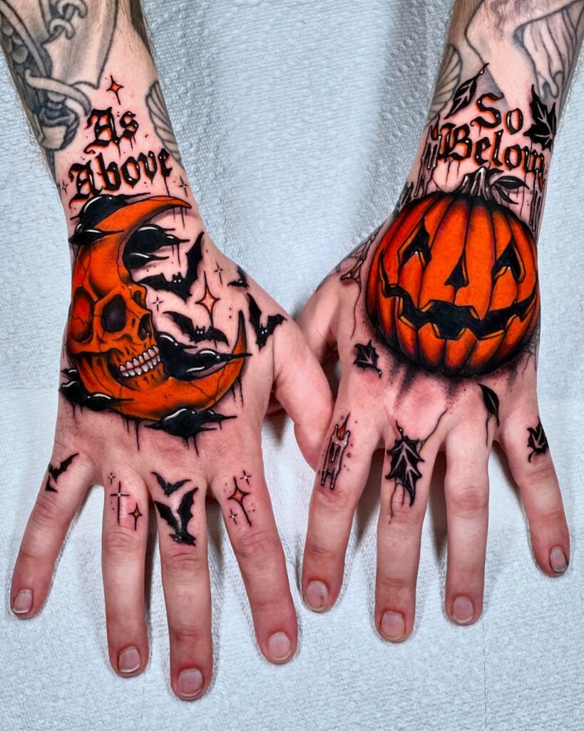Mystical Halloween Harmony Tattoo hand tattoo ideas for guys tattoo