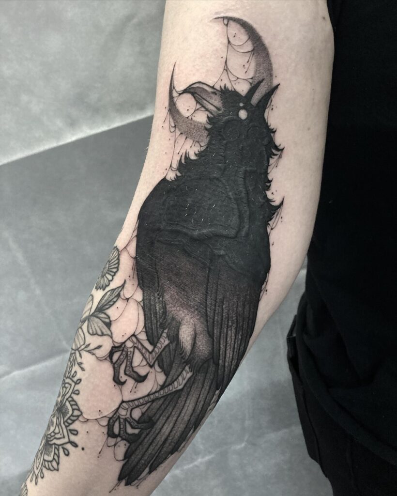 Raven Tarot Card Tattoo