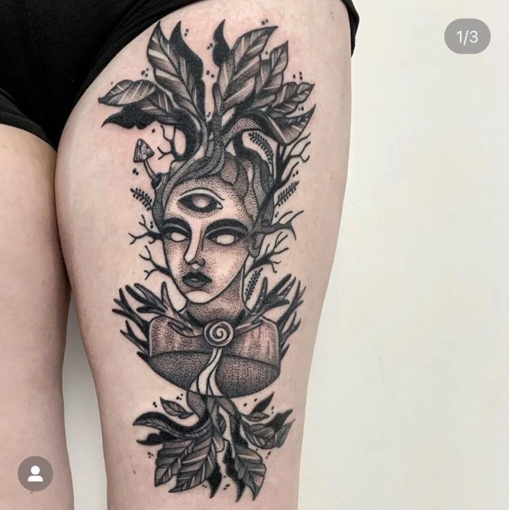 Sacred Mandala Lotus Back Tattoo With Floral Extensions