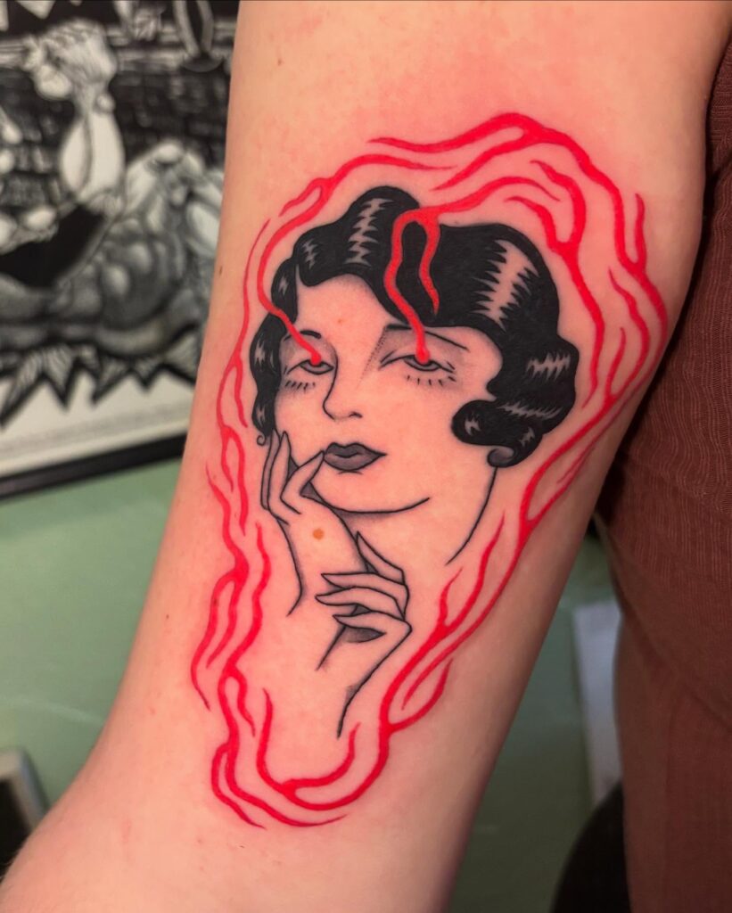 Meditative Goddess with Moon Phases Tattoo mystical tattoos tattoo