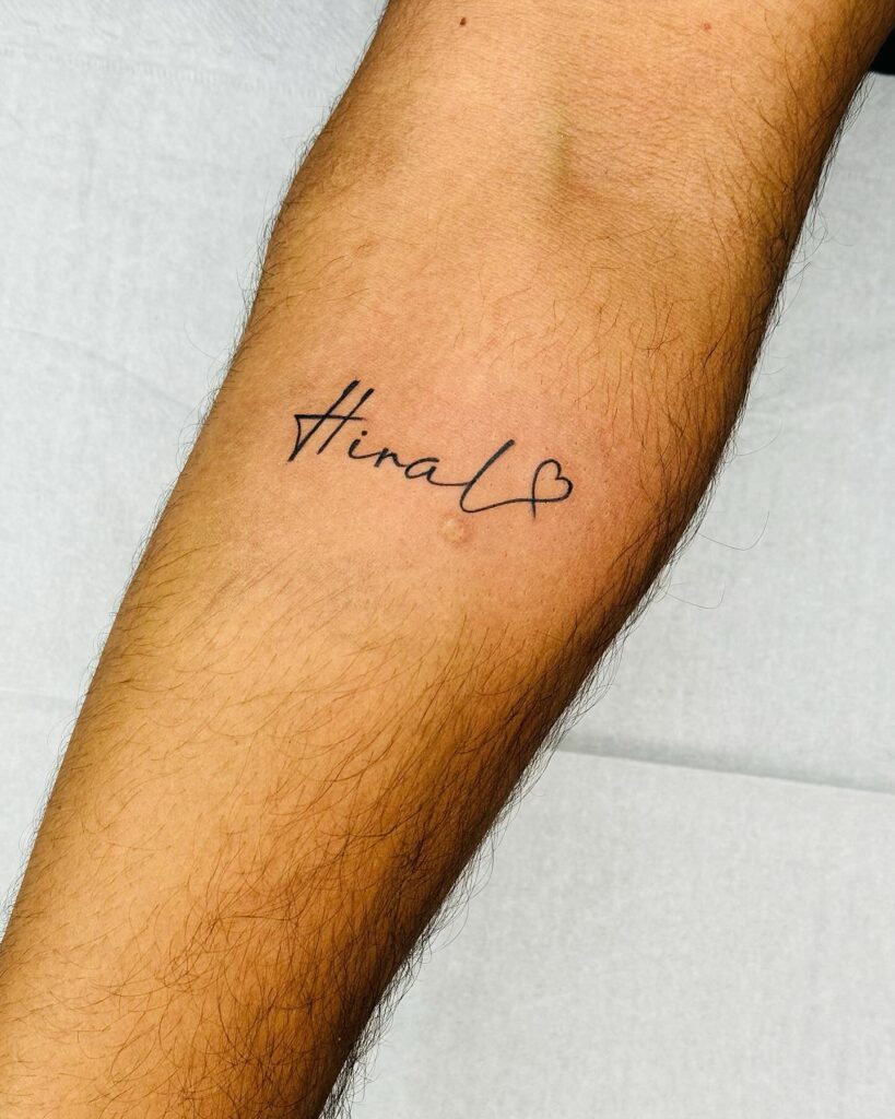 Baby Footprint Name Tattoo