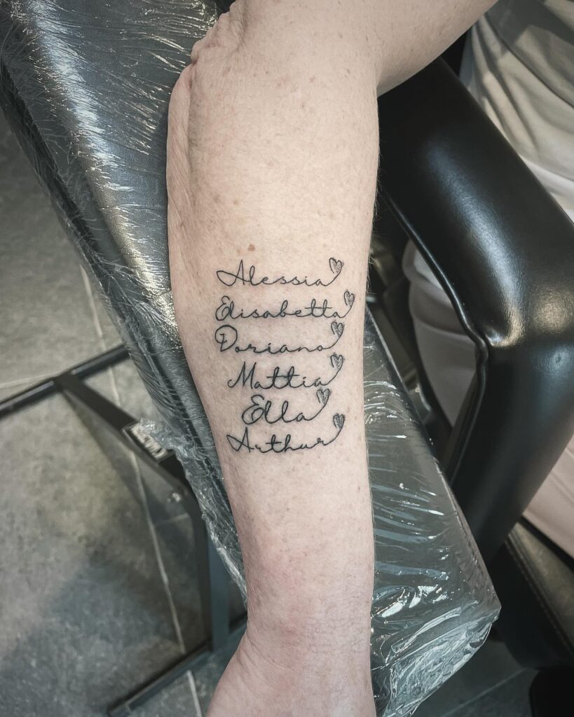 Names with Hearts grandchildren tattoos for grandparents tattoo