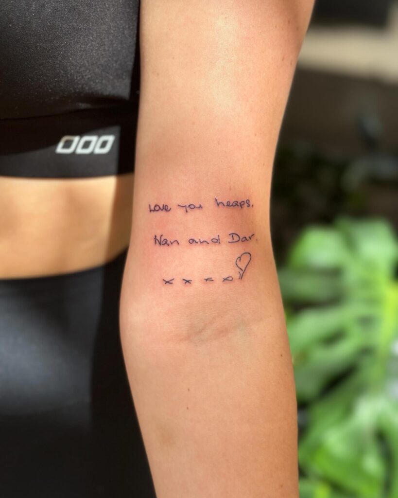 Nan & Dar&rsquo;s Love Note meaningful tattoos to check out tattoo