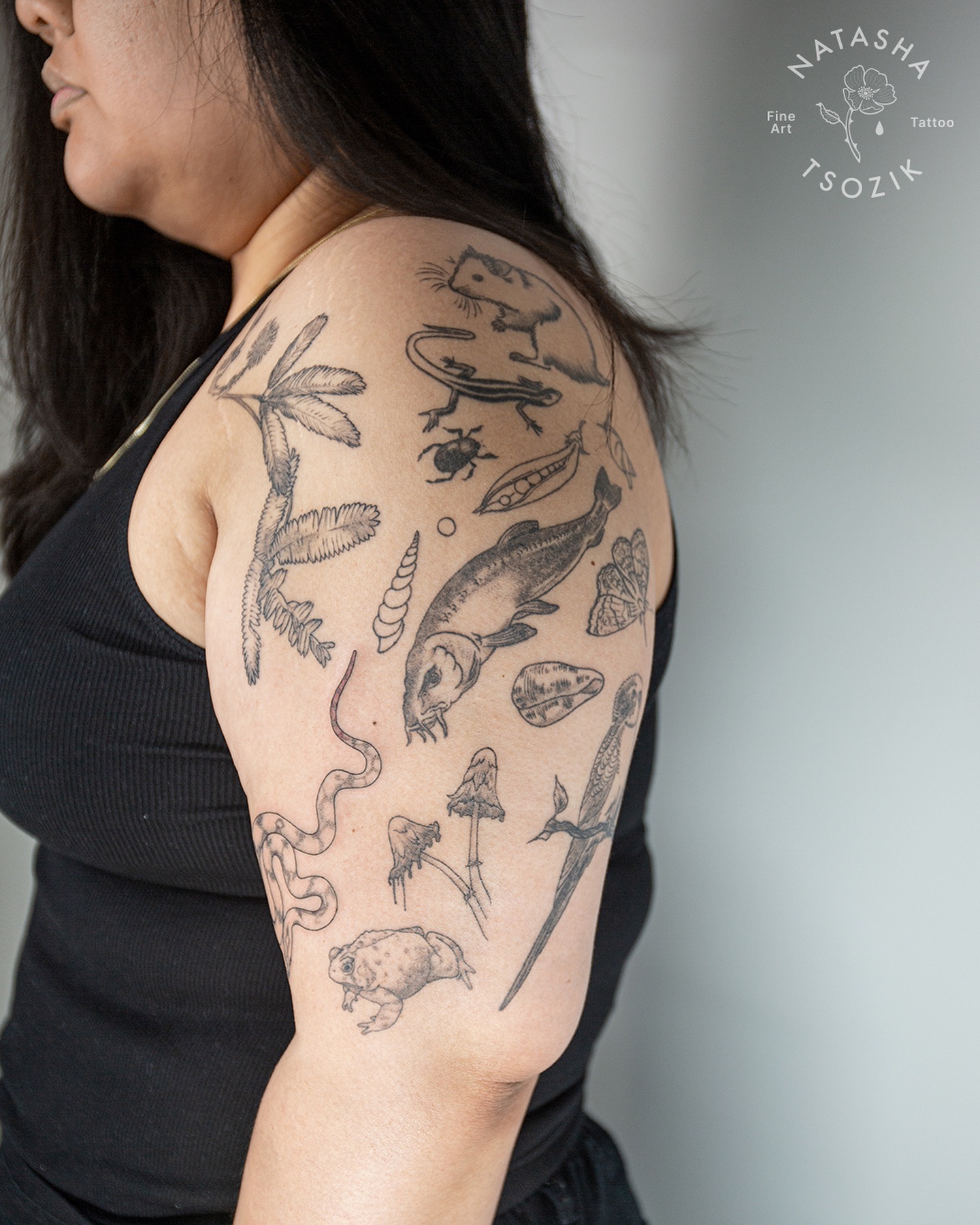 Natural History Themed Arm Tattoo nature tattoos for women tattoo