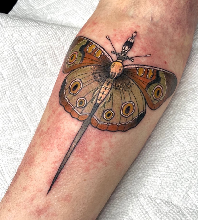 Anatomical Heart with Mushrooms and Banana Slug Tattoo earthy tattoo ideas tattoo