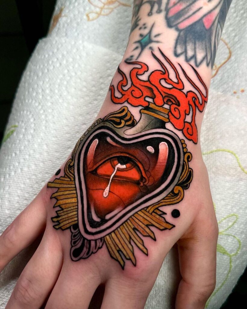 Minimalist Sacred Heart Tattoo sacred heart tattoo ideas tattoo