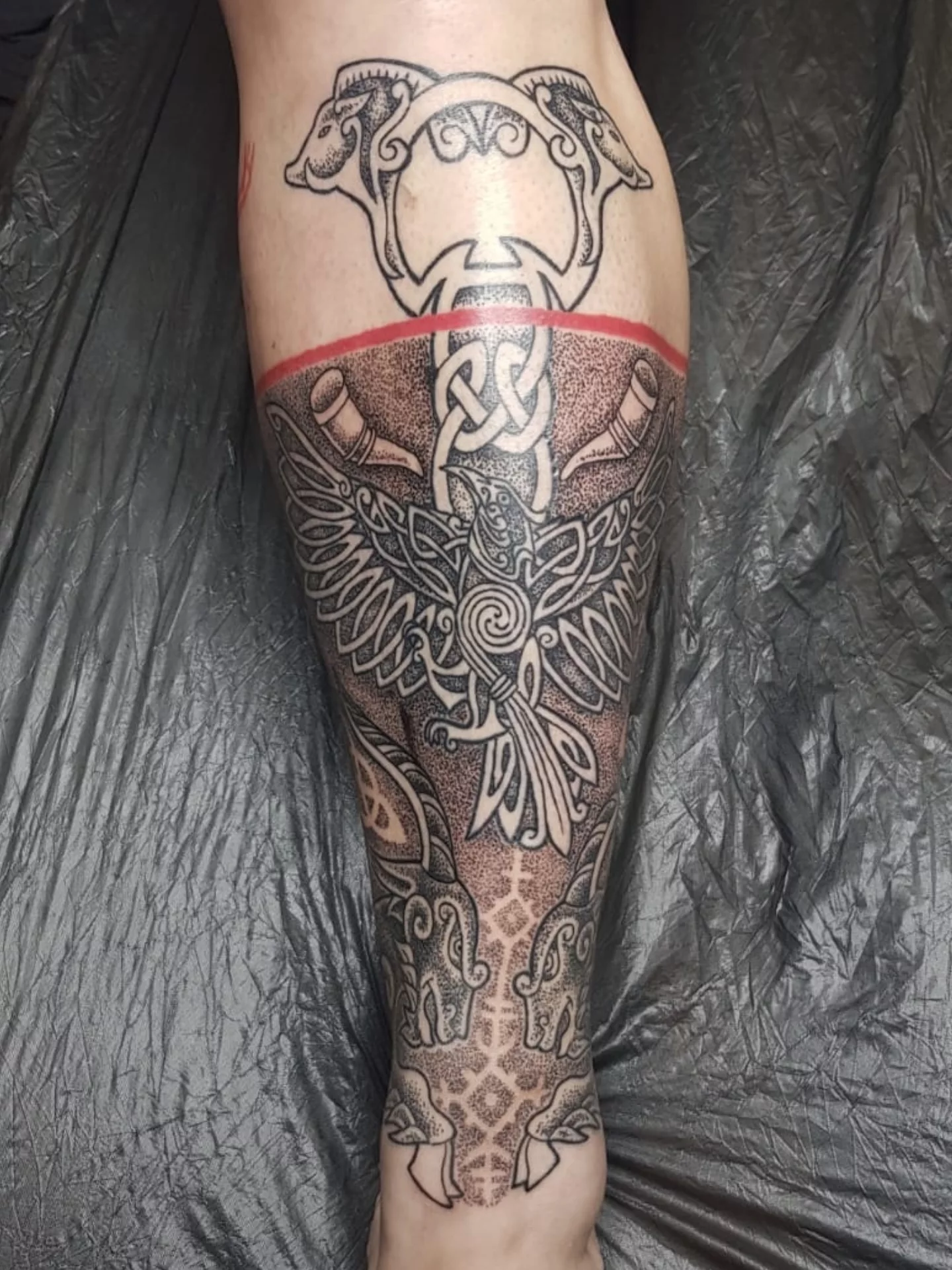 Mjolnir And Raven Nordic Tattoo