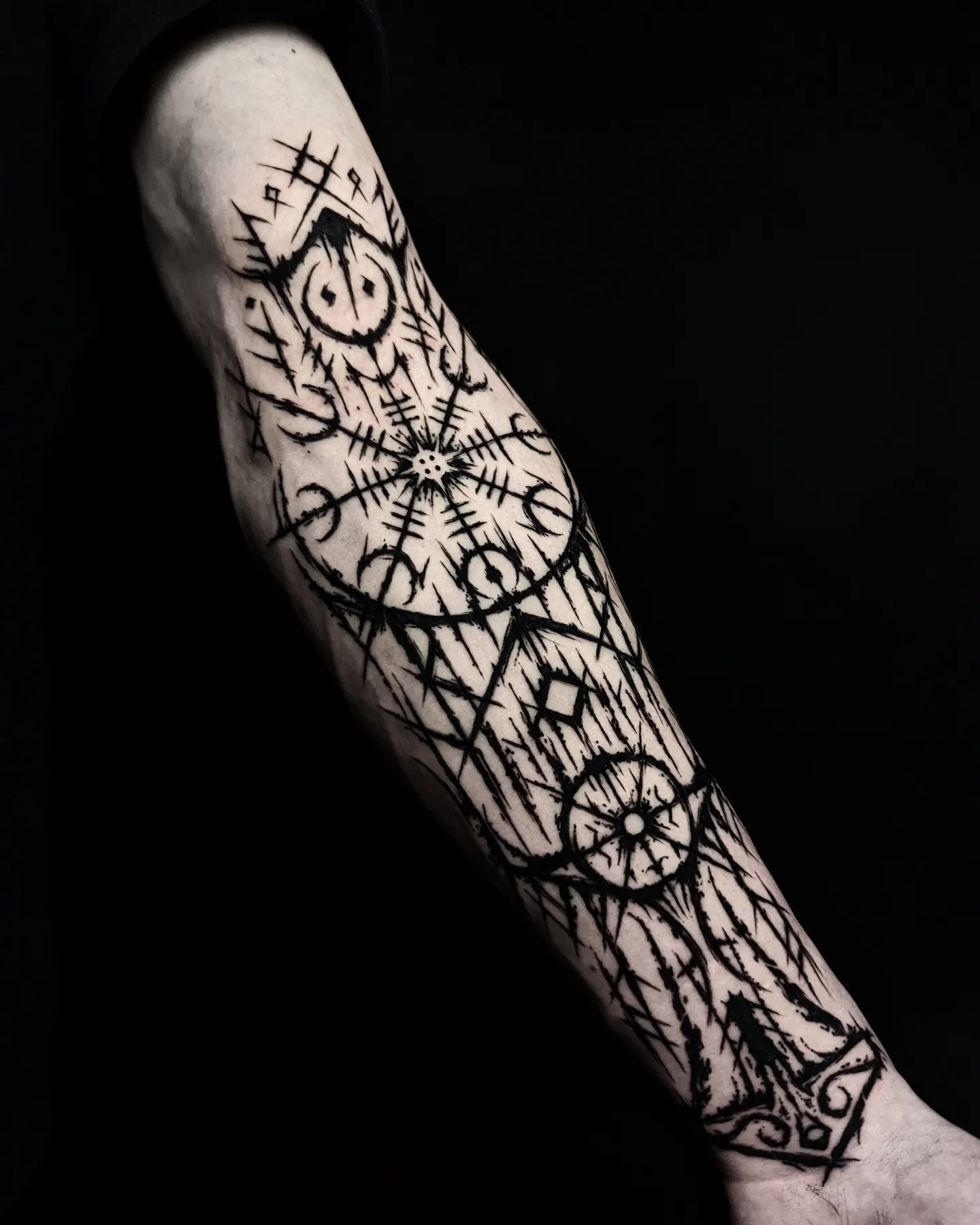 Nordic Symbols Sleeve Tattoo