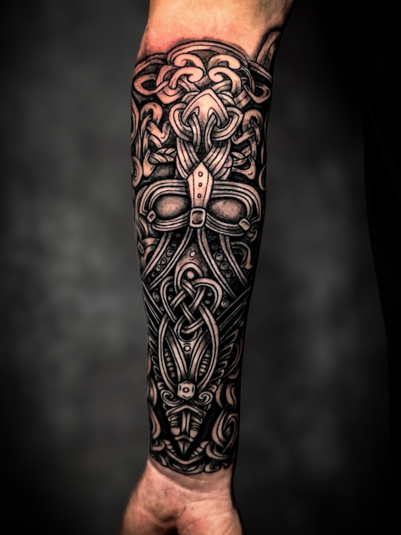Viking Helmet Knotwork Nordic Tattoo