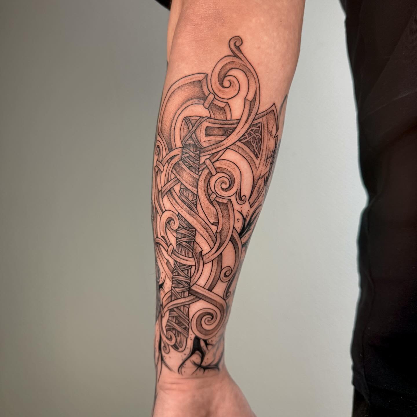 Viking Sword Knotwork Nordic Tattoo