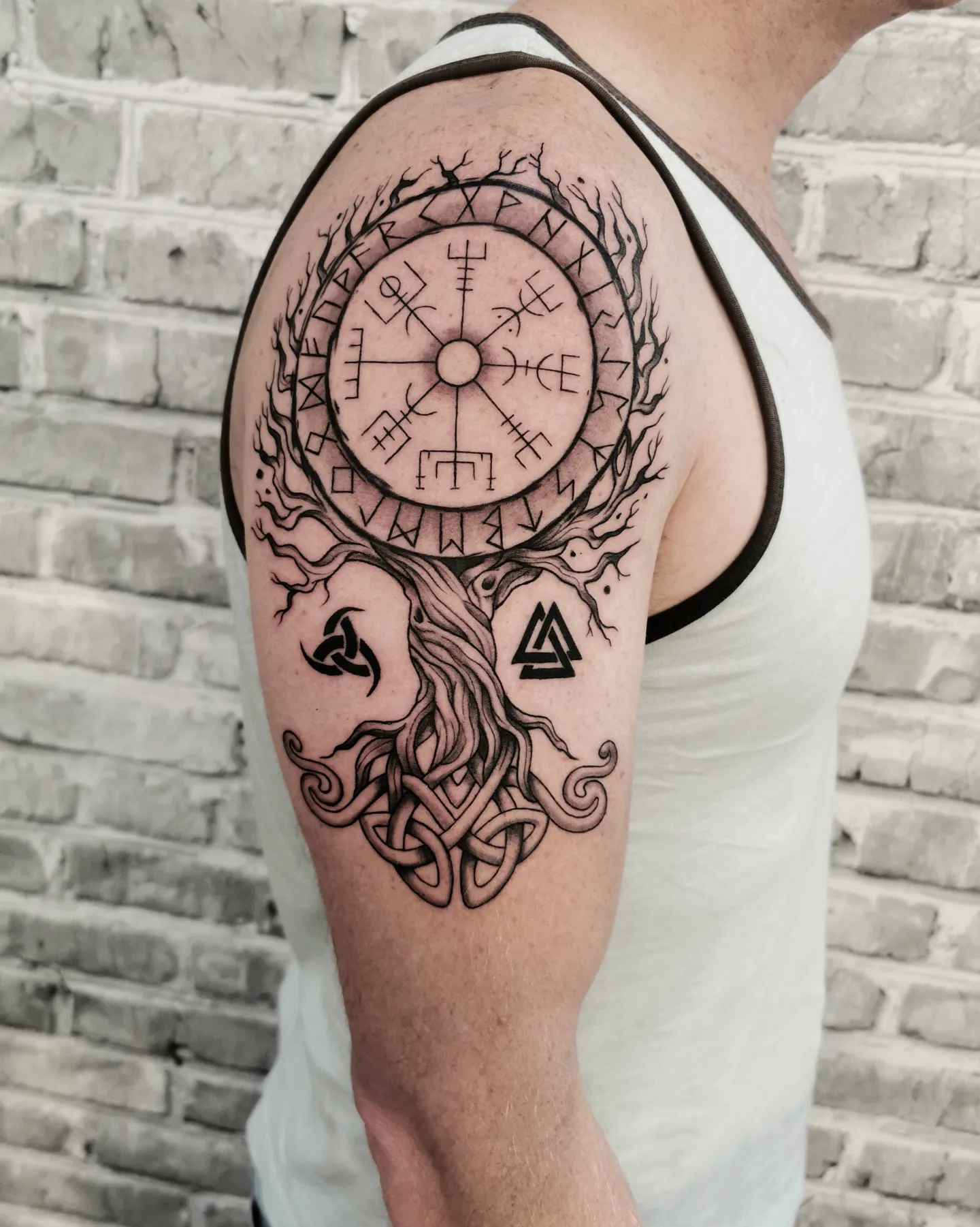 Yggdrasil And Vegvisir Nordic Tattoo