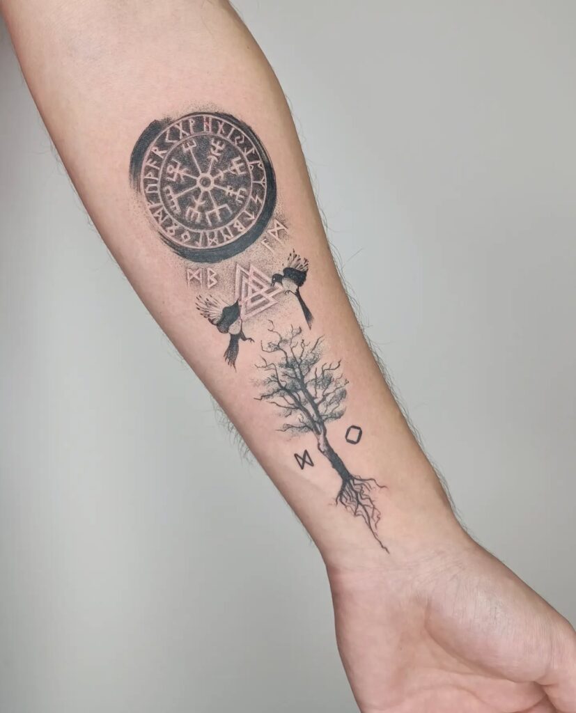 Norse Mythology Forearm Tattoo symbols tattoos tattoo