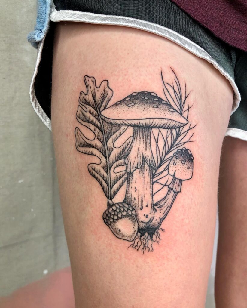 Mushroom Bundle Tattoo earthy tattoo ideas tattoo