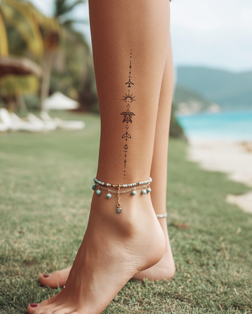 Ocean Journey Leg Tattoo symbols tattoos tattoo