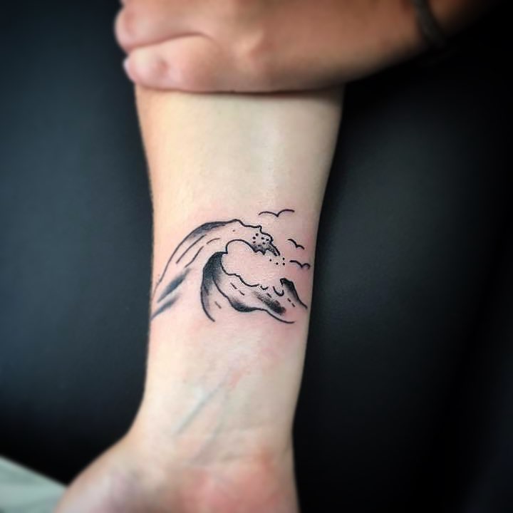 Ocean Wave Wrist Tattoo
