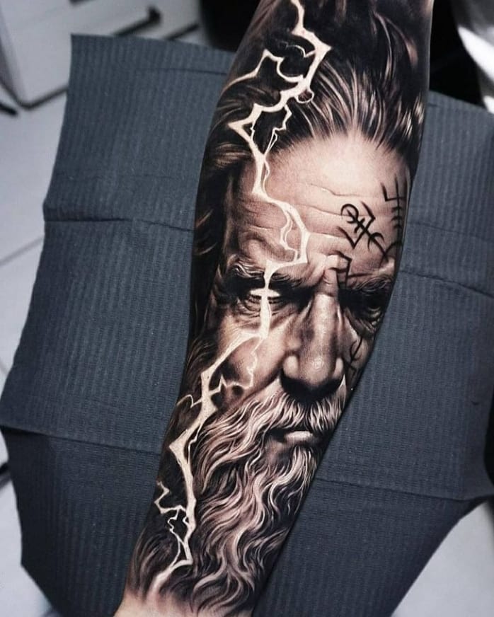 Odin and Lightning Tattoo half sleeve tattoos for men tattoo
