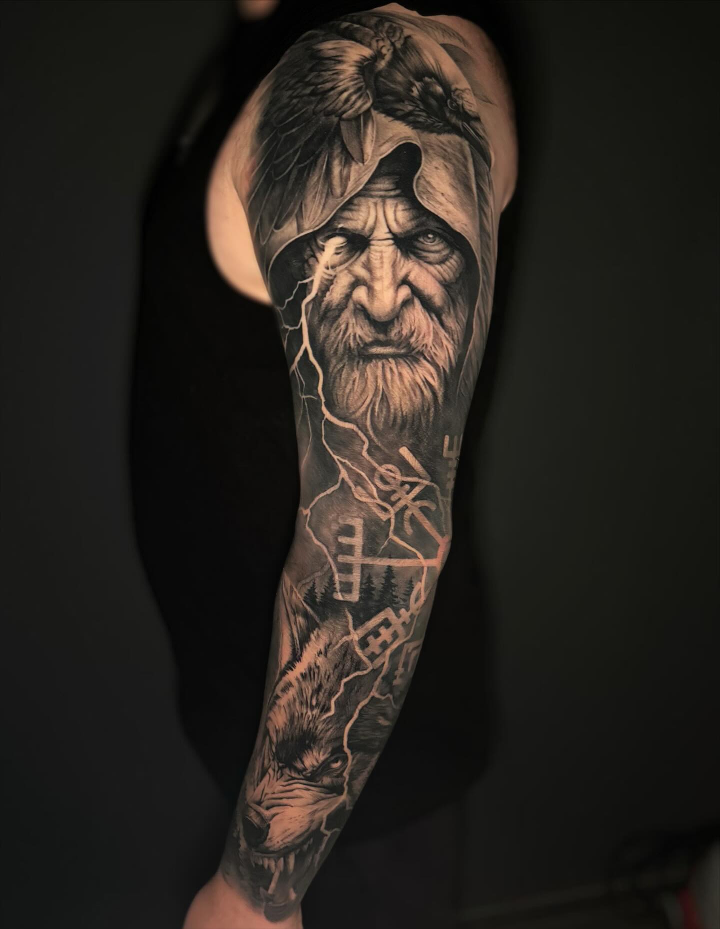 Viking Warrior And Knotwork Tattoo