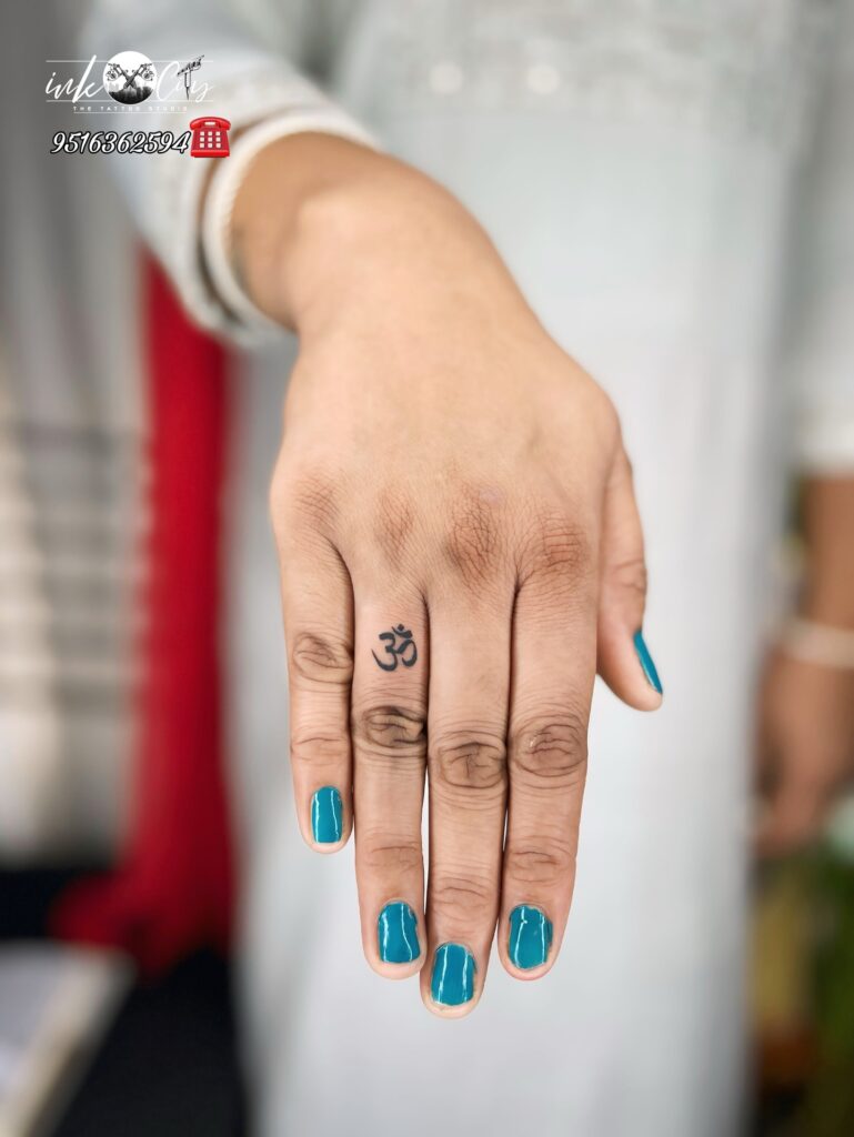 Moon And Botanical Finger Tattoos