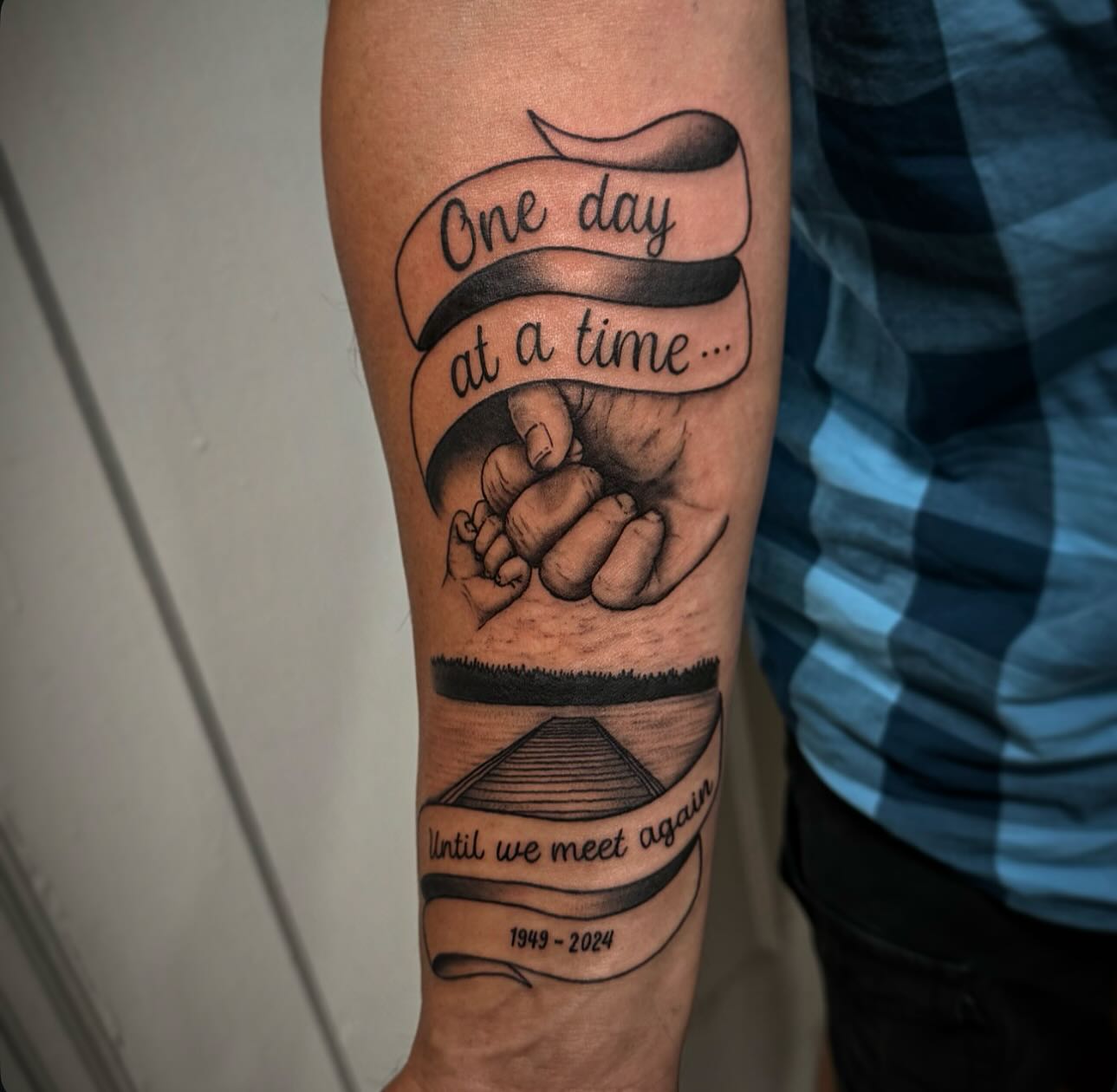 One Day at a Time Memorial Forearm Tattoo forearm tattoos for men with meaning tattoo