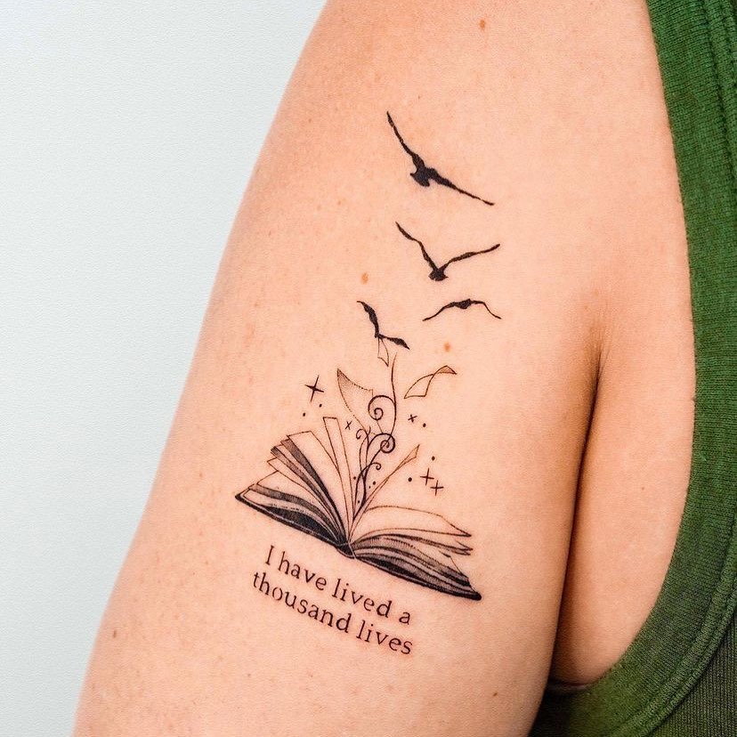 Bright Books and Bumblebee Tattoo book lover tattoos tattoo