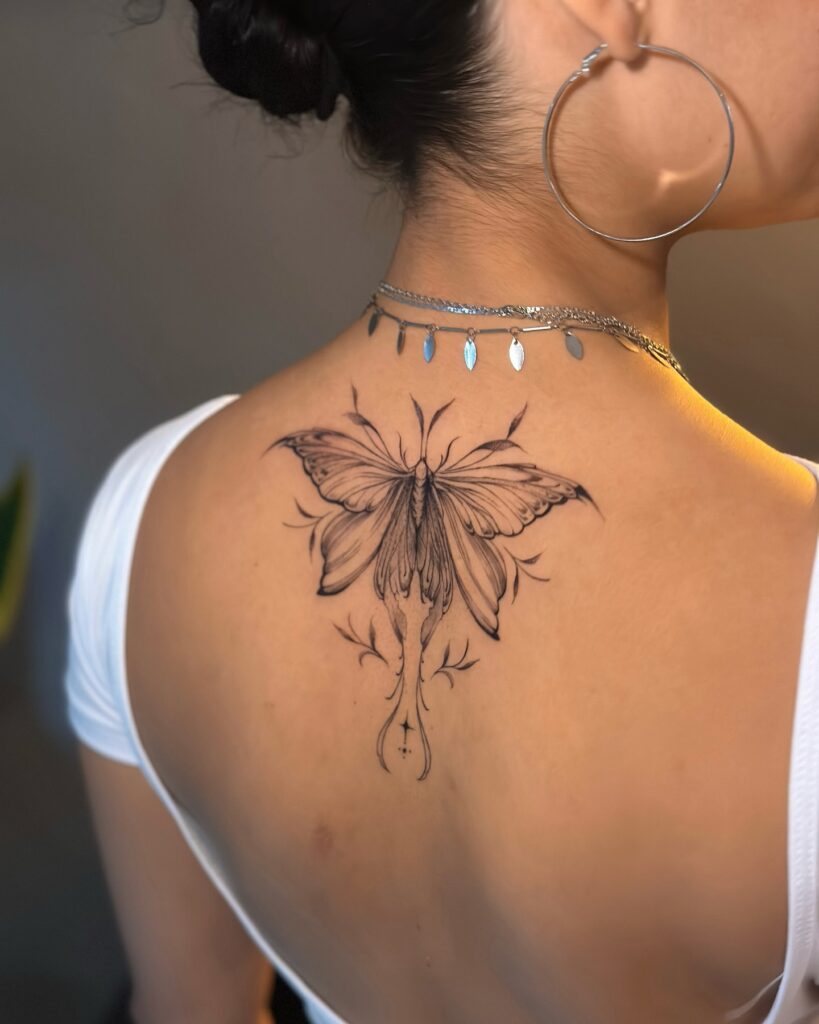 Ornamental Butterfly Back Tattoo butterfly tattoo designs tattoo